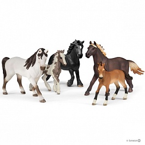 Набор лошадей серия Farm World, 5 фигурок (Schleich, 72113) Набор лошадей серия Farm World, 5 фигурок (Schleich, 72113)